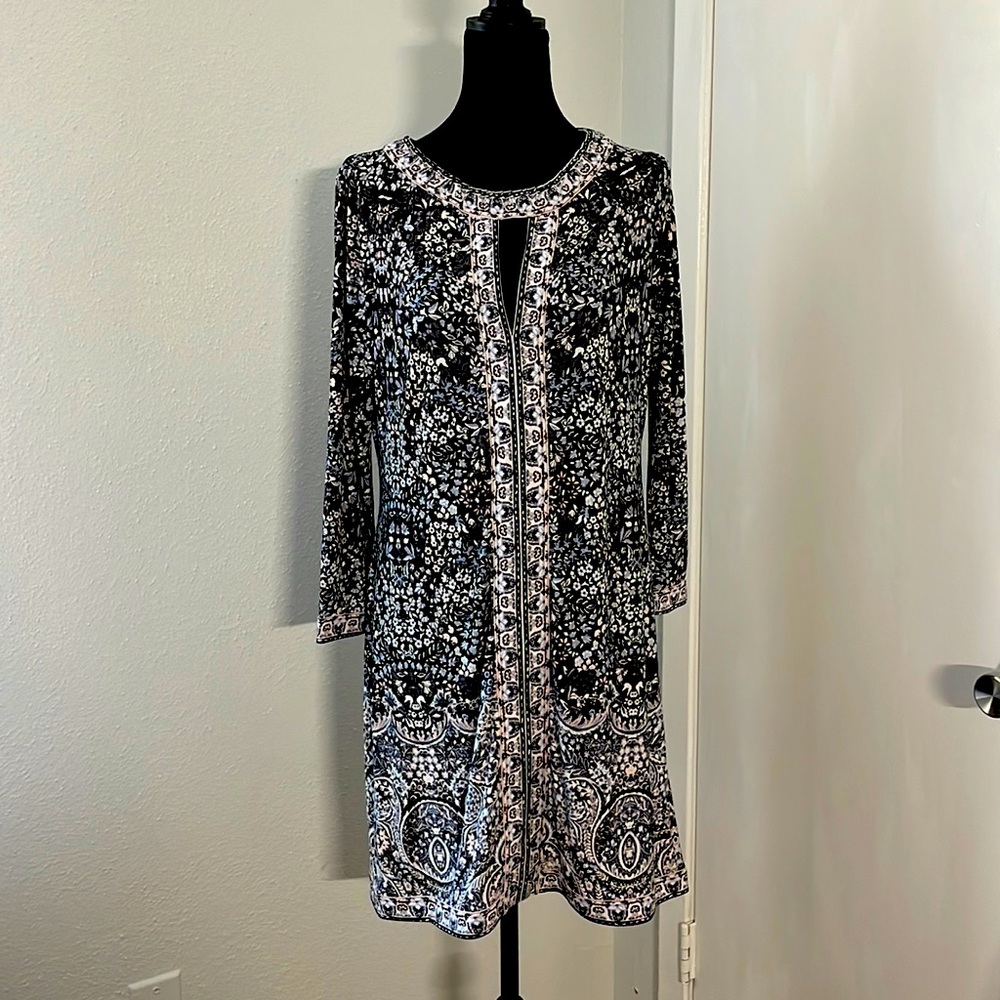 NWT BCBG MaxAzria Avila Navy Floral Dress